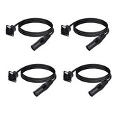 4x Roar XLR Female Chassis to Male XLR 1m patch panel rack