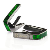 Thalia Black Chrome Finish Capo With Green Angel Wing Inlay