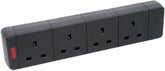 Mercury 4 Gang Rewireable 13A Trailing PowerSocket