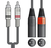 2 x câble audio RCA Phono vers XLR mâle 3m haute qualité