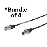 4x W Audio 1.5m XLR Male - XLR Female Microphone Cable