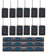 Zzip UHF 12ch casque sans fil système de Microphone 12 canaux théâtre école drame