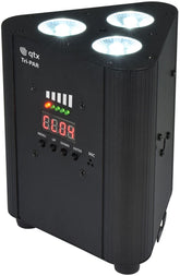 QTX Tri-PAR: Wiederaufladbarer Triple-PAR-Akku-Uplighter inkl. Fernbedienung