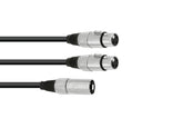 Omnitronic Adapterkabel Xlr(M)/2Xxlr(F) 0,5M Schwarz