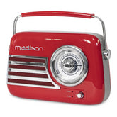 Madison FREESOUND-VR40R Red Portable Vintage Radio with Bluetooth, USB, AUX & FM