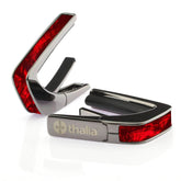 Thalia Black Chrome Finish Capo With Red Angel Wing Inlay