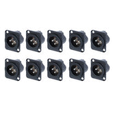 10x Neutrik NC3MD-LX XLR 3p Chassis Mount 3 Pin