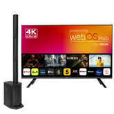 Neon 65" LED TV & Column PA System Speaker Bundle