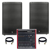 2x Proel DIVA15A 15" Speaker Active Loudspeaker 2000W + MQ12USB Mixer