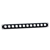 Adam Hall 872215 19" U-Shaped Rack Panel 12 Sockets 1 U with Tie Bar