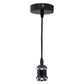 Prolite E27 Pendelset – Schwarzes Chrom mit schwarzem Stoffkabel