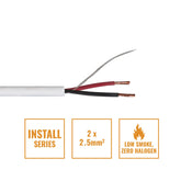 eLumen8 INSTALL LSZH 2-adriges 2 x 2,5 mm2 Lautsprecherkabel SP2X2,5W 100 m Trommelweiß