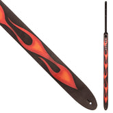 Perris 11043 2.5" Graphic Flames Leather Guitar Strap