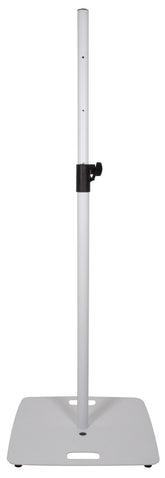 QTX Weißer PA-Lautsprecherständer mit quadratischem Sockel für Hochzeit, DJ, Disco