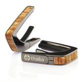 Thalia Black Chrome Finish Capo With Aaa Hawaiian Koa Inlay