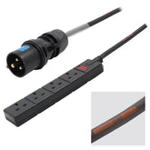 Câble de prise LEDJ 0,35 m 16 A vers 4 gangs 13 A.