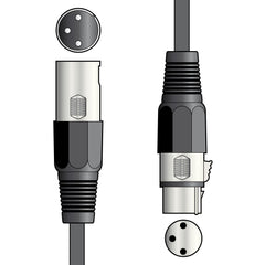 qtx DMX lighting lead, 3-pin XLR plug to 3-pin XLR socket - 1.5m