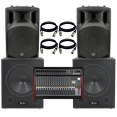 Système de sonorisation actif à bande live QTX 2000 W à 10 canaux avec mélangeur USB