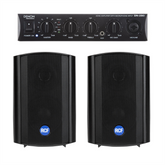 2x RCF DM41 Speaker Black 30W & Denon Amplifier