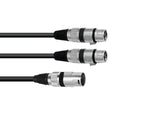 Omnitronic Adapterkabel XLR(M)/2XXLR(F) 1,5M Schwarz