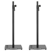 2x Gravity LS 431 CB pied d'éclairage et pied d'enceinte avec base compacte en acier carrée et option de montage décentré