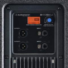2x Audiophony Myos18ASub 18" Subwoofer 1000W RMS