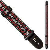 Perris 287 2" Retro Hootenanny Poly Guitar Strap Silver Red