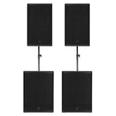 2x RCF NX945A 15" 2100w Speaker with 2x SUB 8003-AS MK3 18" Subwoofer 2200w inc Poles
