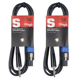 2x Stagg 2M Speakon to Jack 1/4" Speaker Lead