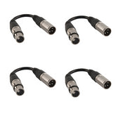 4x Chauvet 5-Pin Male XLR to 3-Pin Female XLR DMX Adaptor Convertor Lead Cable