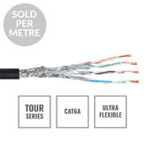 eLumen8 TOUR S/FTP-Datenkabel CAT6A, Schnittlänge Schwarz