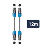 2 x Chord Classic Speakon-Kabel, 12 m, für Disco, DJ, Band, PA-System, Lautsprecherkabel