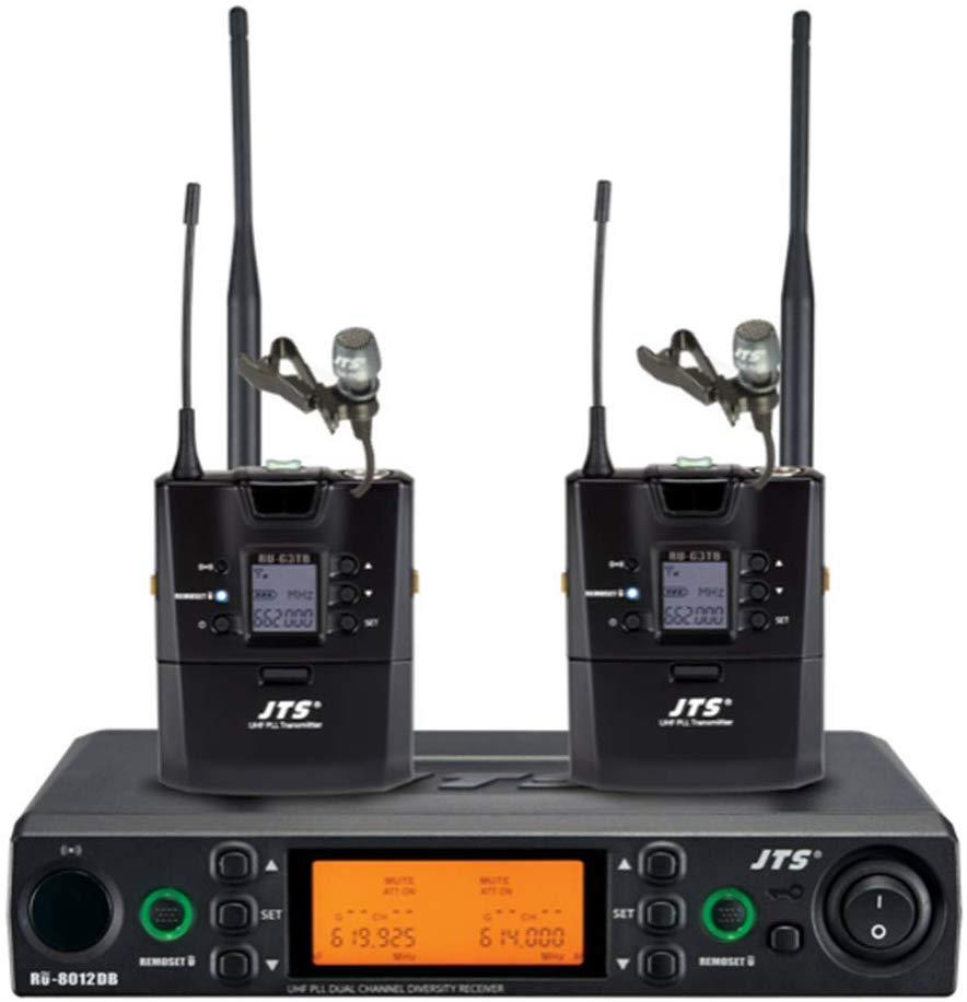 JTS UHF PLL Dual Channel Diversity Lapel Wireless Microphone