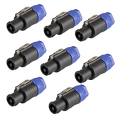 8x Roar Speakon Connector 4 Pole Male Speaker Plug