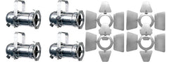 4x Pulse PAR16 240V Spotlight (Chrome) inc. Lamps and Barndoors 4x Pulse PAR16 240V Spotlight (Chrome) inc. Lamps and Barndoors