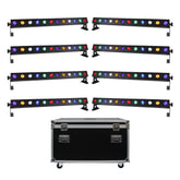 8x LEDJ Pixel Storm 12 Hex LED Batten Bar Uplighter 12 x 12W Package