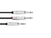 Omnitronic Adapterkabel Jack/2Xjack 3M