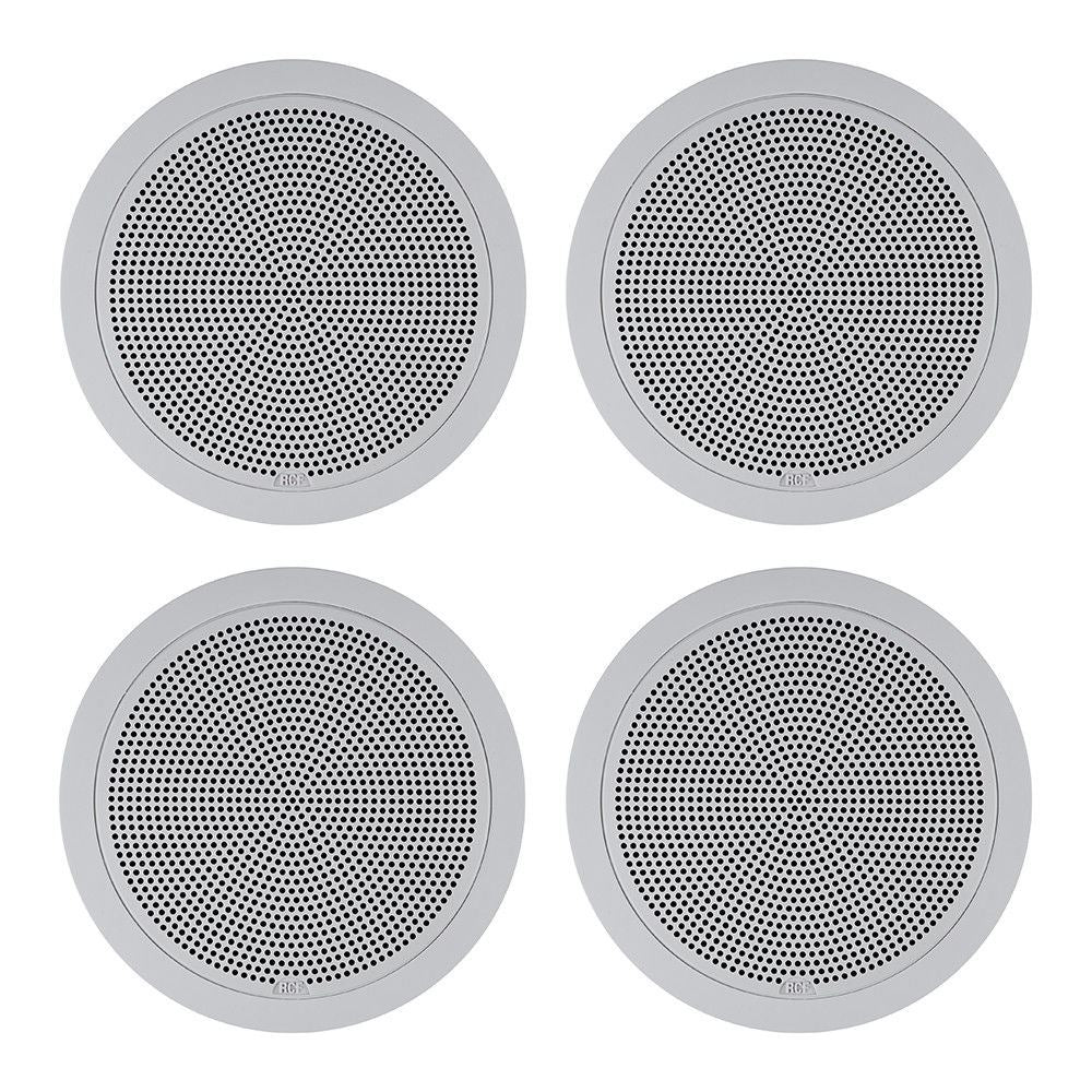 4x RCF 6W 100V Dual Cone Professional Ceiling Speaker (White