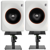 2x Palmer ORBIT 11 Active Studio Monitor White inc Gravity monitor stands
