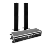 Plugger 2 x Height Adjustable Podium Black 106-195cm Totem inc Flightcase *B-STOCK*
