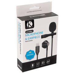 Kinsman Lavalier Microphone With Earphone - Lightning Adaptor Kinsman Lavalier Microphone With Earphone - Lightning Adaptor
