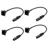 4x Roar XLR Male Chassis to Female XLR 0.3m patch panel rack