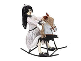 EUROPALMS Halloween Figure Girl on rocking Horse, animated, 72cm
