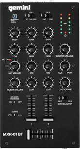 Gemini MXR-01BT 2-Channel Professional DJ Mixer with Bluetooth Input