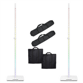 2x Chauvet FLEXstand FX ILS LED White Square Base stand inc carry bags