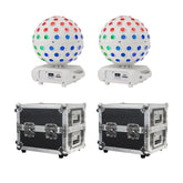 2x Equinox Asteroid White – 5 x 40W RGBW LED Multi-Beam Mirrorball Effect Light Bundle