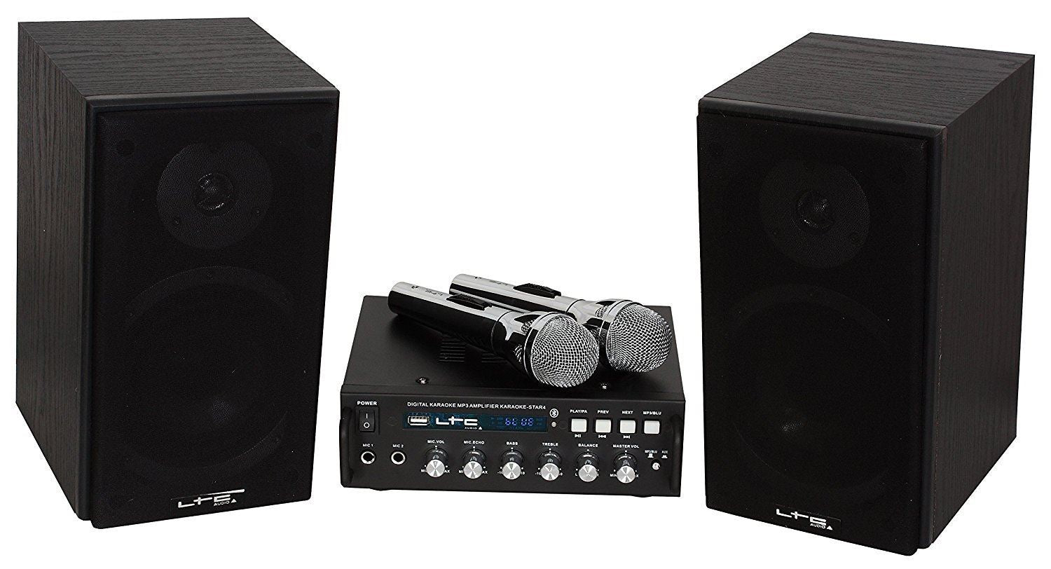 LTC BLUETOOTH AMPLIFIER ALLIN1 KARAOKE SET 2 x Microphones Simply Sound and Lighting