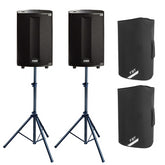 2x FBT PROMaxX 112A Enceinte active bi-amplifiée 12 pouces 900W avec supports et housses