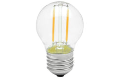 2W Filament Warm White LED Golfball Lamp Bulb Suitable for Festoon E27 Screw