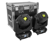 Evolite 2x Spot LED 100 Moving Head Pair including Flightcase